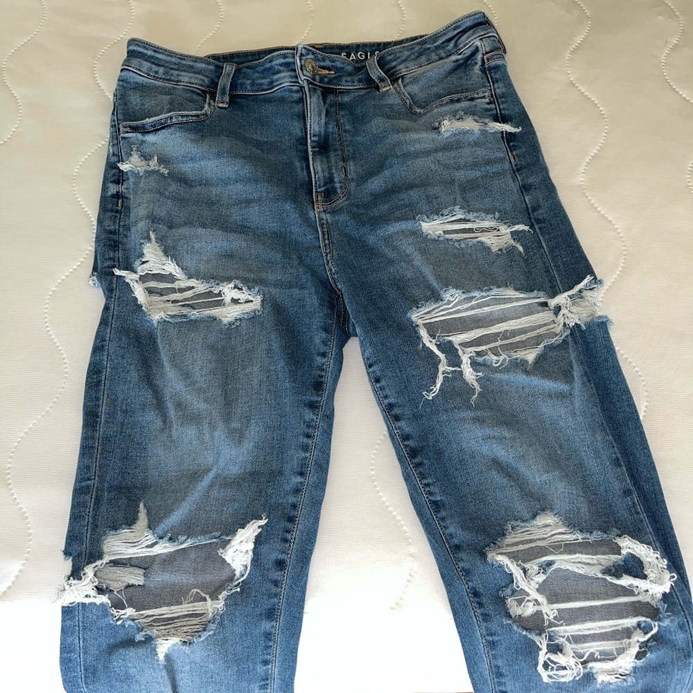 AE high-rise ripped jegging
